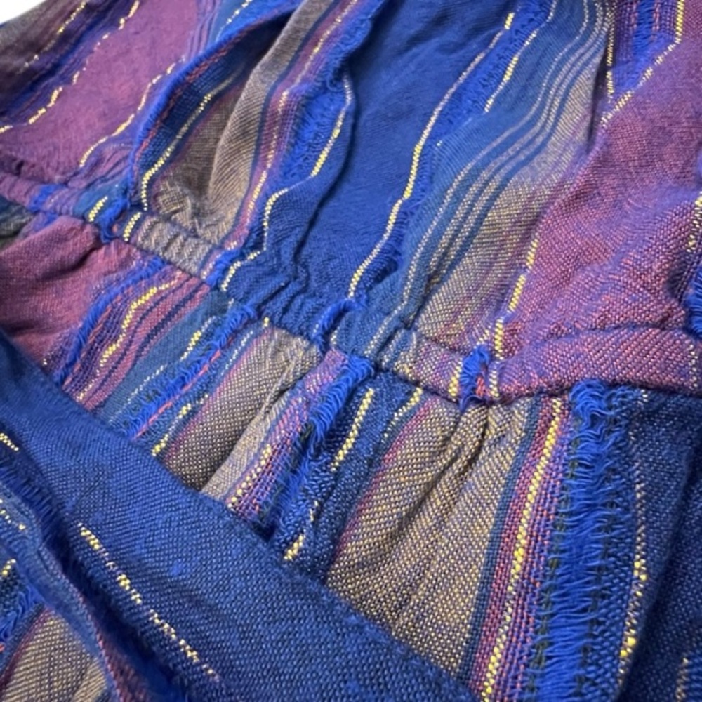 Cleobella Lois Metallic Stripe Wide Leg Jumpsuit Lined Size 6 Anthropologie CUTE - Picture 4 of 12